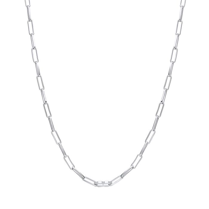 Diamonfire Open Link Chain Necklace | Sterling Silver Zirconia
