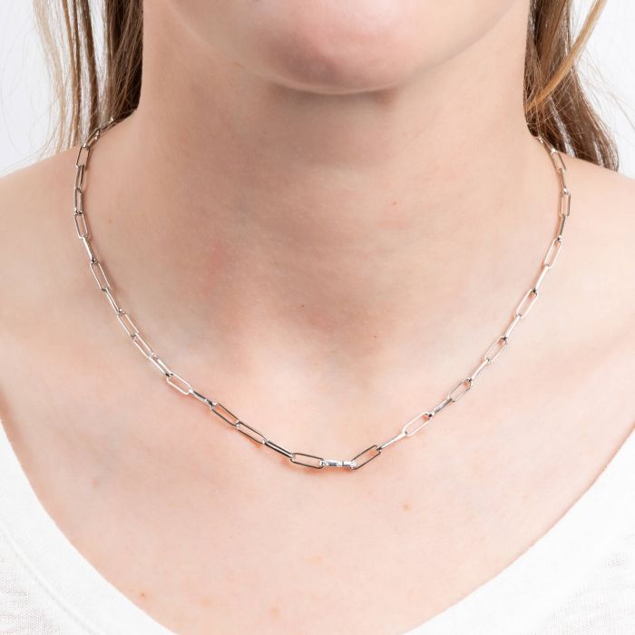 Diamonfire Open Link Chain Necklace | Sterling Silver Zirconia
