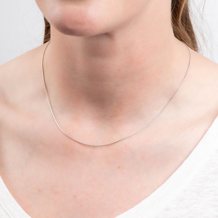 Diamonfire Sterling Silver Snake Chain Necklace - 45cm Length