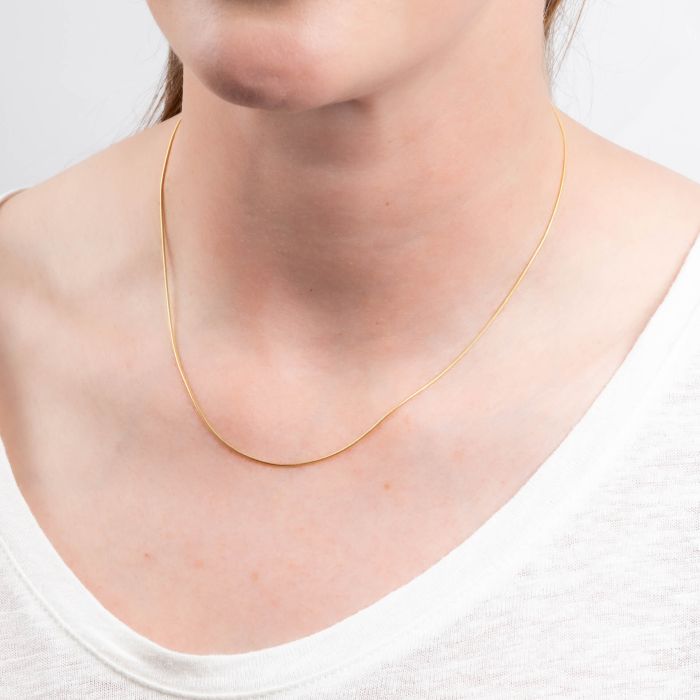 Diamonfire Sterling Silver Snake Chain Necklace - 45cm Length