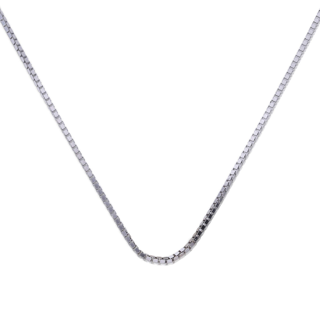 Diamonfire Sterling Silver Box Chain Necklace - 45cm Length | Gecko