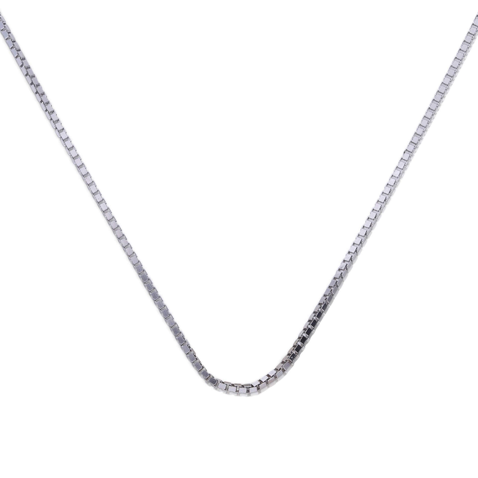 Diamonfire Sterling Silver Box Chain Necklace - 45cm Length | Gecko