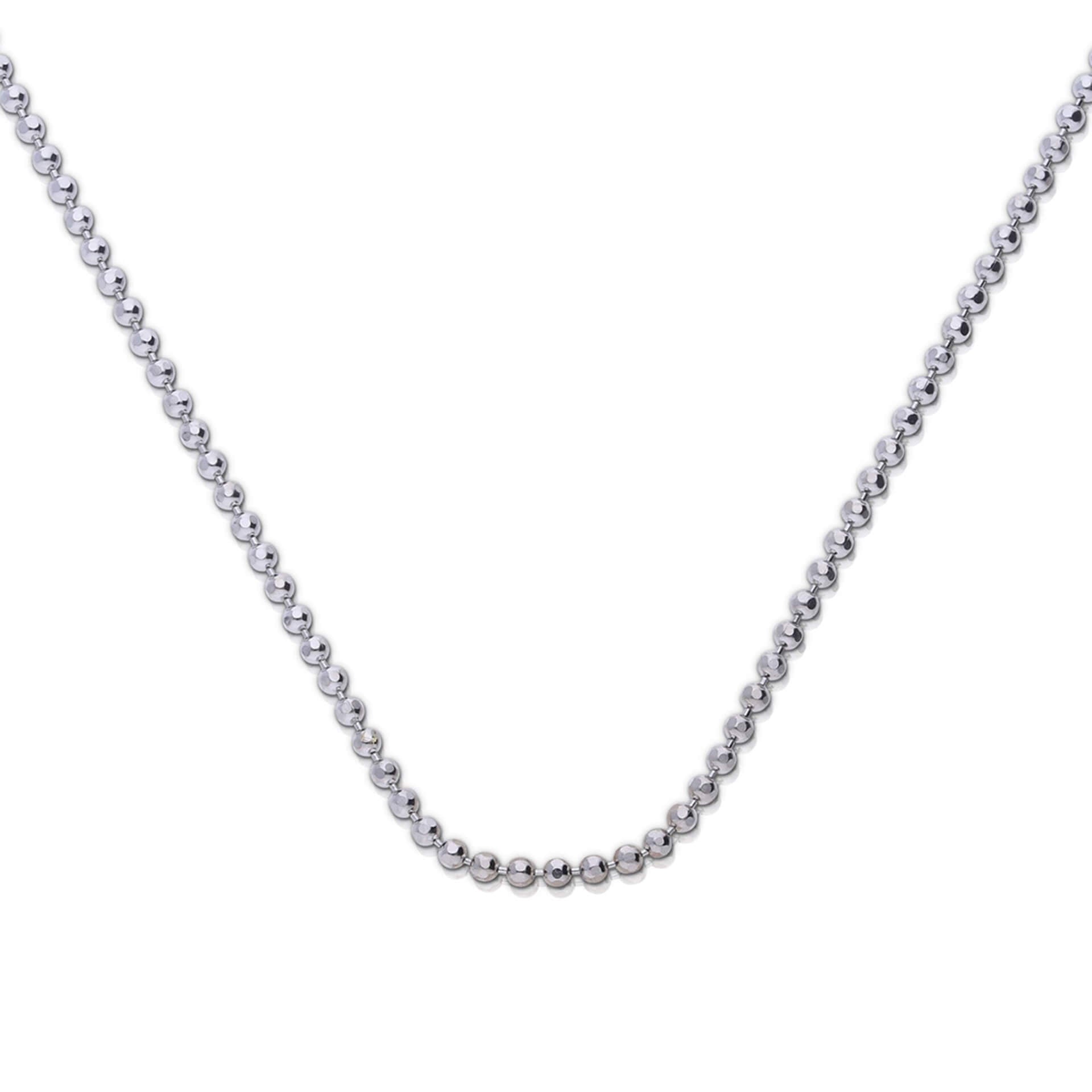Diamonfire 45cm Ball Chain Necklace – Sterling Silver Pendant Chain
