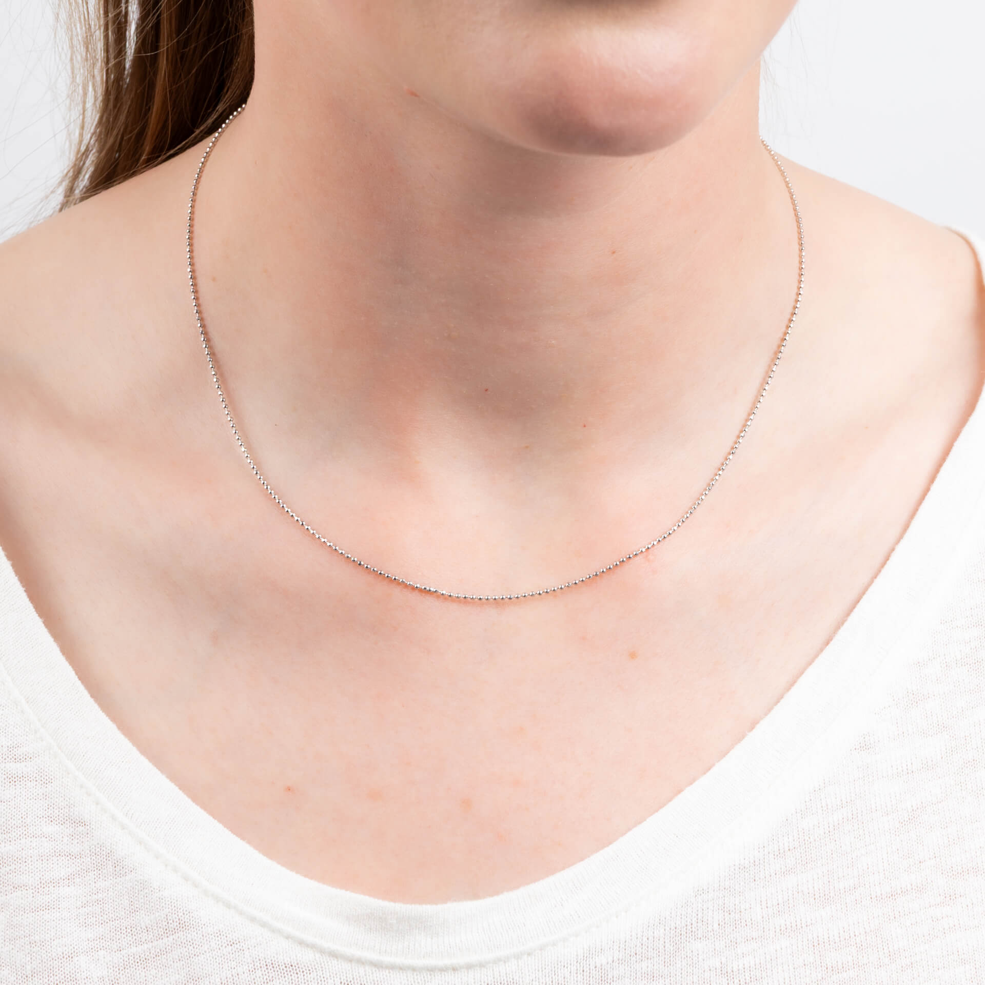 Diamonfire 45cm Ball Chain Necklace – Sterling Silver Pendant Chain