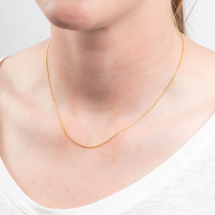 Diamonfire Sterling Silver Curb Chain Necklace - 45cm Length