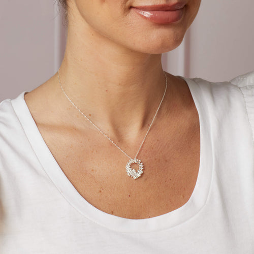 Laura Ashley Cathedine Floral Necklace in Recycled Sterling Silver