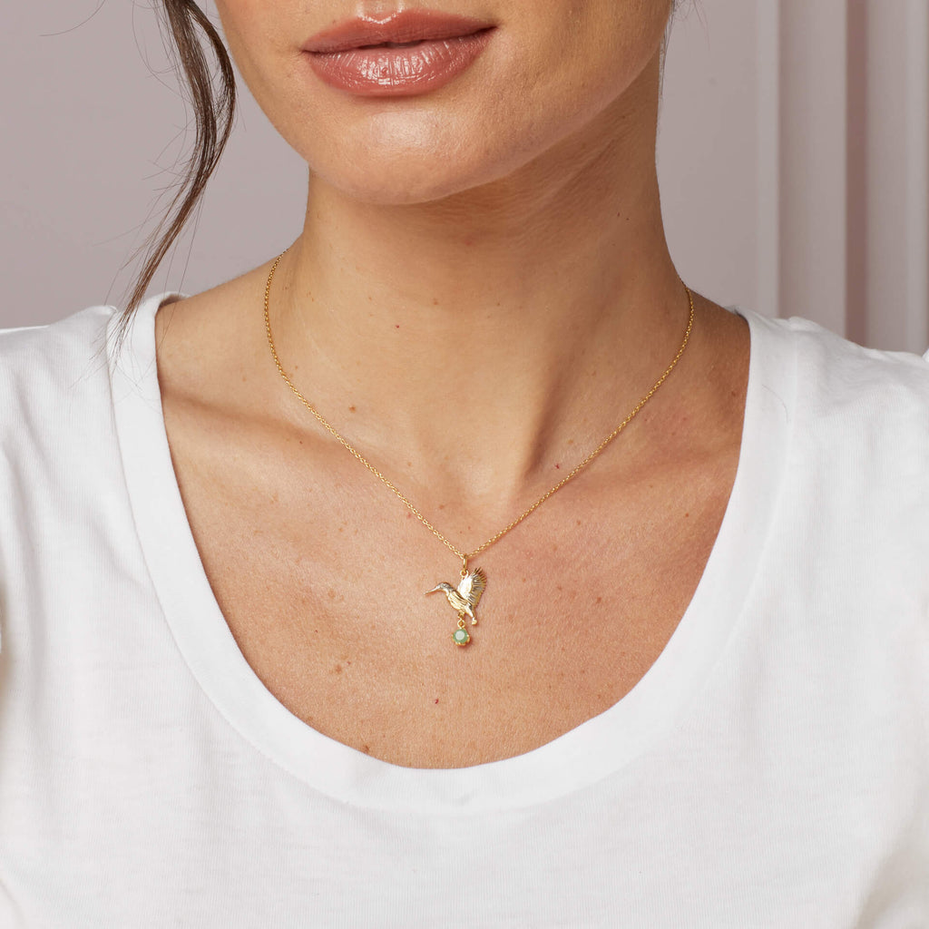 Laura Ashley Llanelli Kingfisher Necklace – Gold Plated Silver