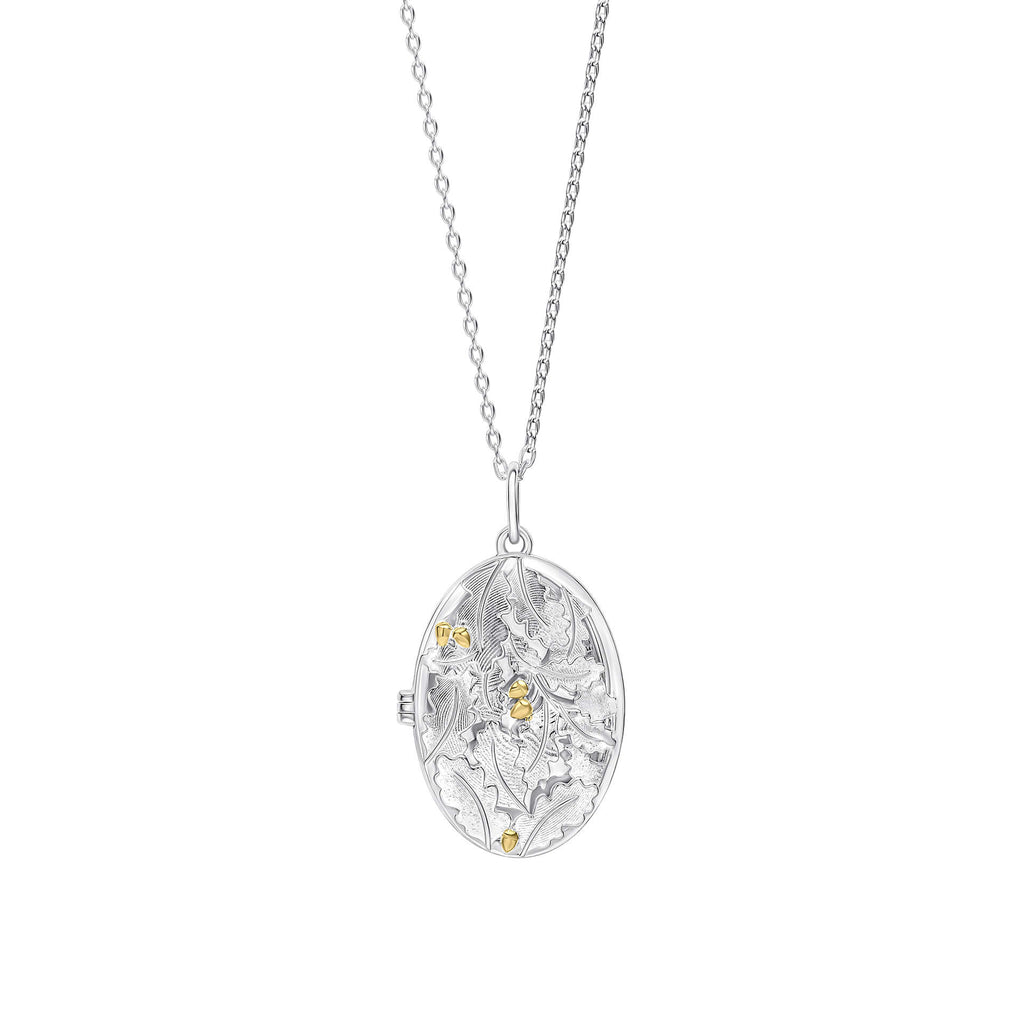 Gecko Jewellery Broadoak Oval Locket Necklace in Sterling Silver