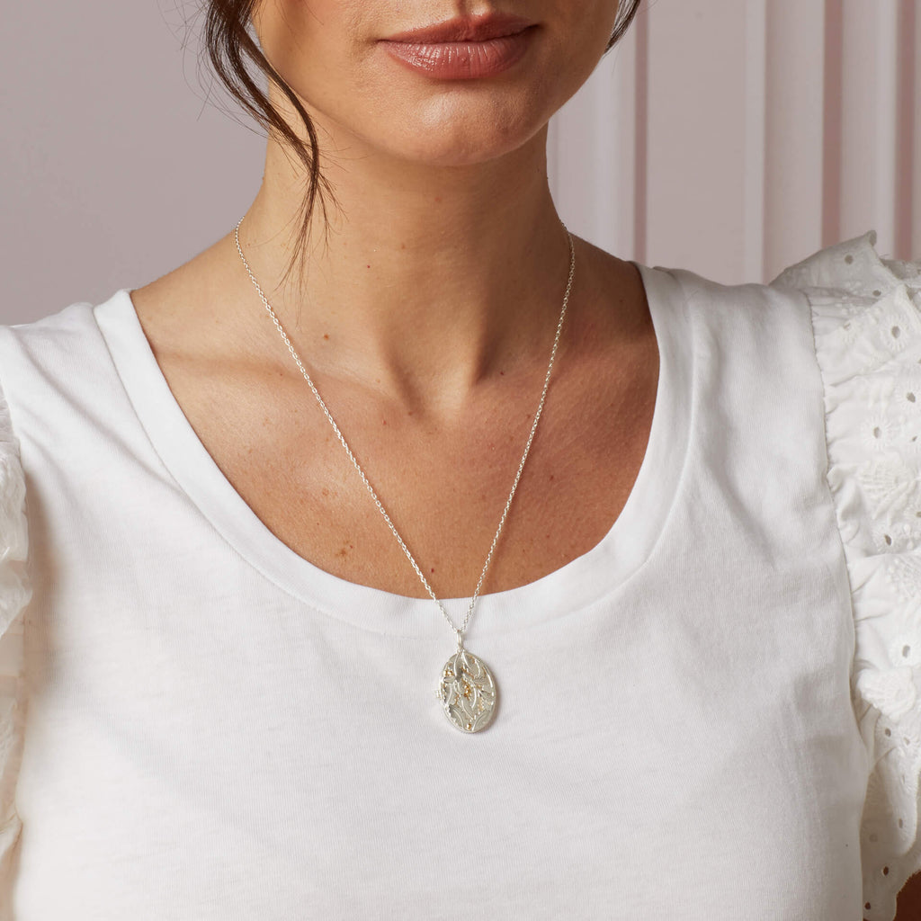 Gecko Jewellery Broadoak Oval Locket Necklace in Sterling Silver
