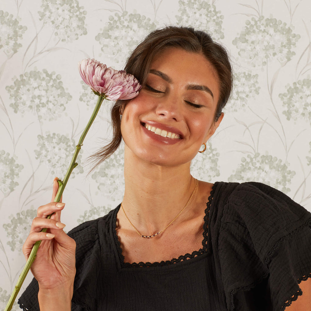 Gecko Jewellery Thornage Flowers Sterling Silver Teardrop Necklace