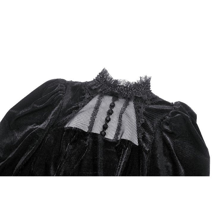 Dark in Love Inez Gown – Elegant Gothic Velvet and Lace Long Dress