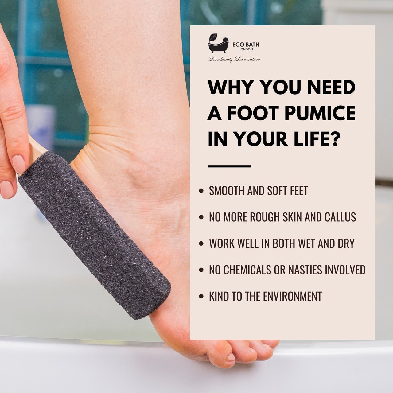 Natural Pumice Foot File - Black