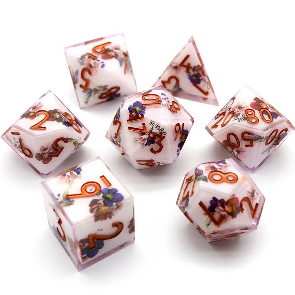 Natures Remedy | Sharp Edge Dice | Resin | 7 Piece Set