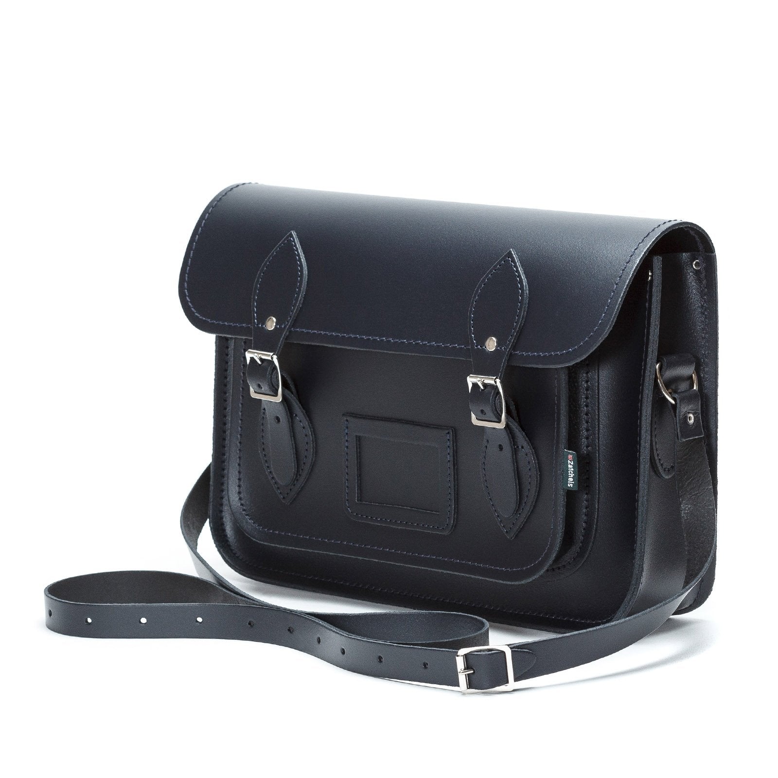 Handmade Leather Satchel - Navy Blue