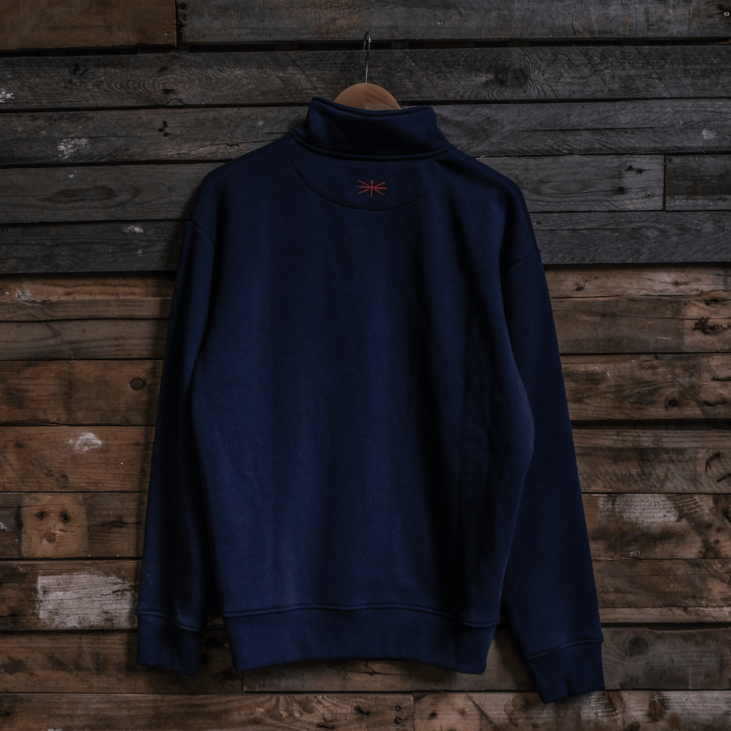 Uggly & Co Navy Union Jack Quarter-Zip - Heavyweight Fleece Jumper