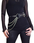 Necessary Evil Nyx Gothic Chain Belt – Asymmetric Punk Waist Belt