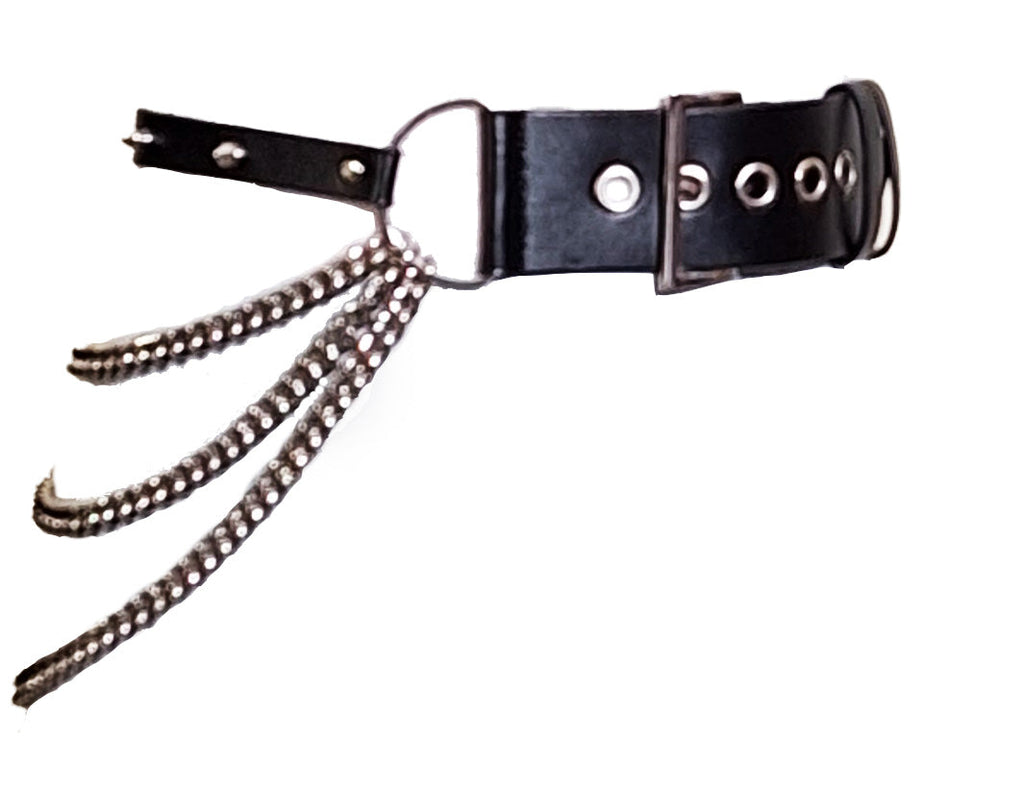 Necessary Evil Nyx Gothic Chain Belt – Asymmetric Punk Waist Belt