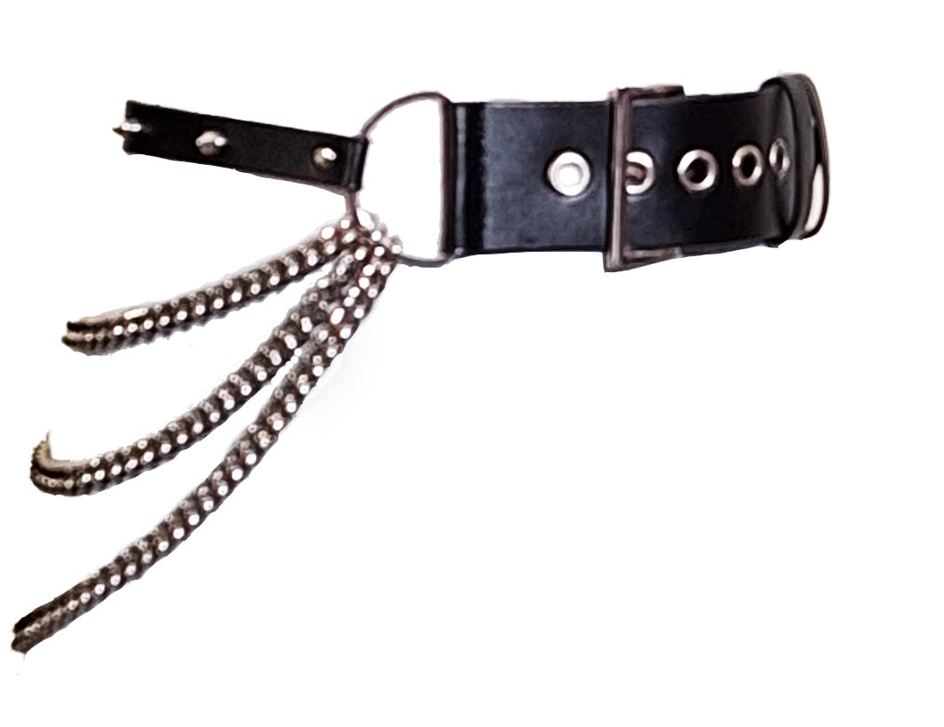Necessary Evil Nyx Gothic Chain Belt – Asymmetric Punk Waist Belt