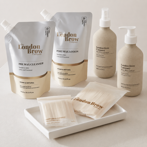 London Brow Natural Pre-Wax Cleanser & Post-Wax Lotion Set - 300ml