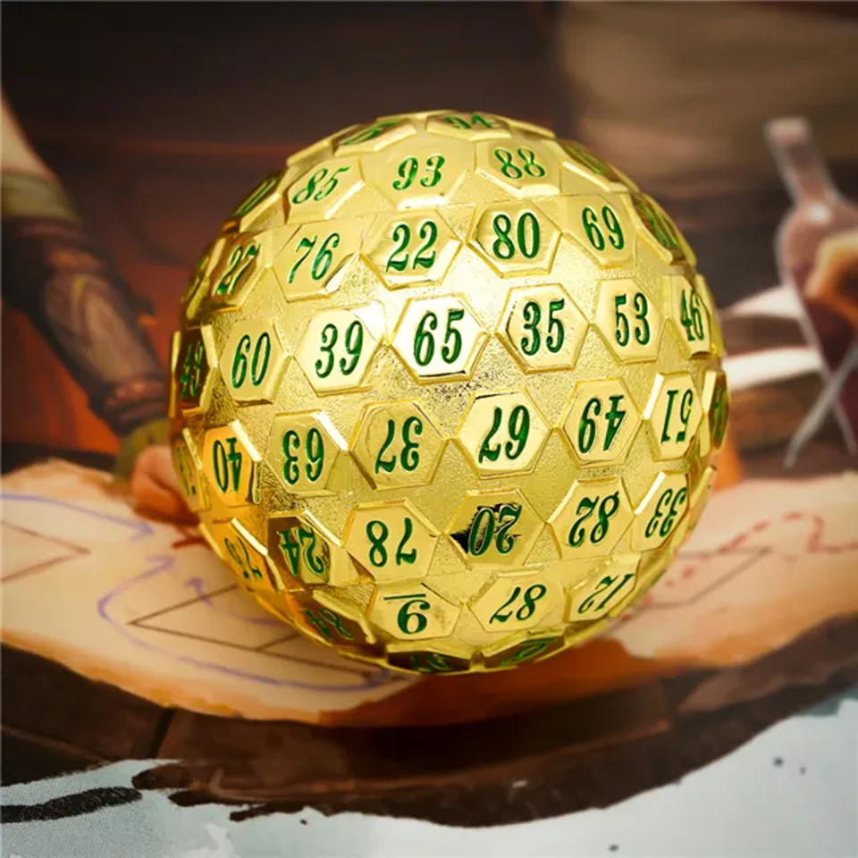 Golden Oracle | Solid Metal Dice | 45MM D100