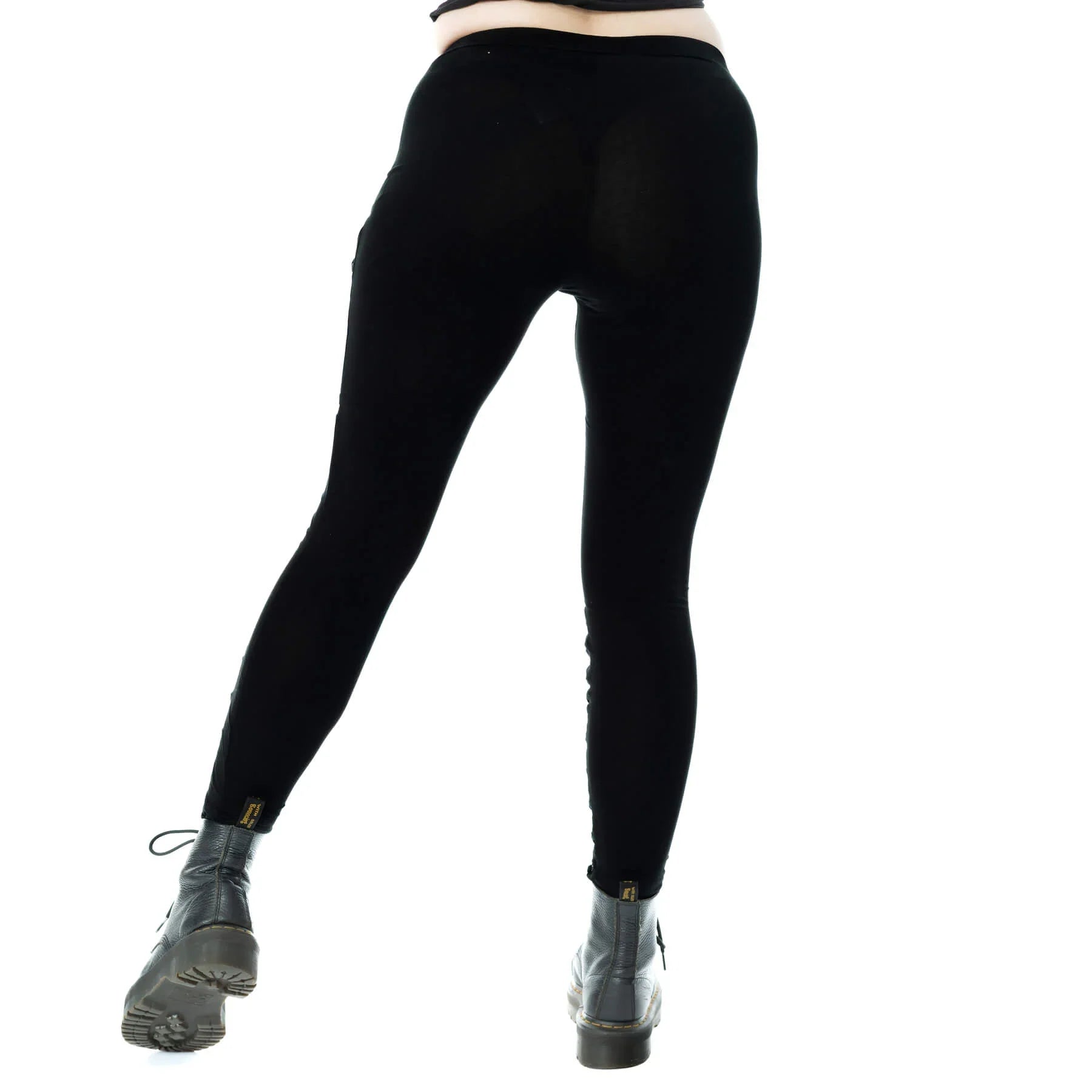 Poizen Industries Nightshade Leggings – Black Cotton Corset Lacing