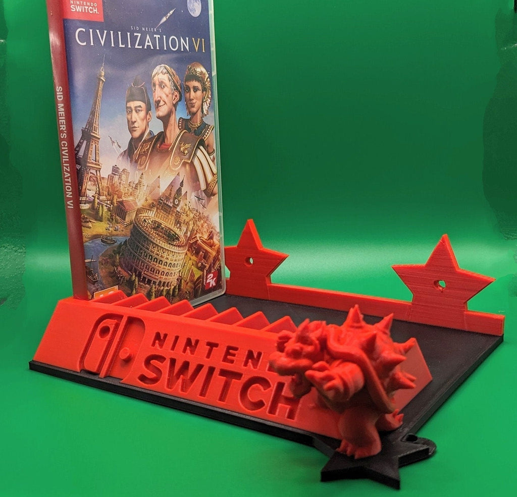 Chaddyverse Bowser Nintendo Switch Game Rack - 3D Printed Wall Mount