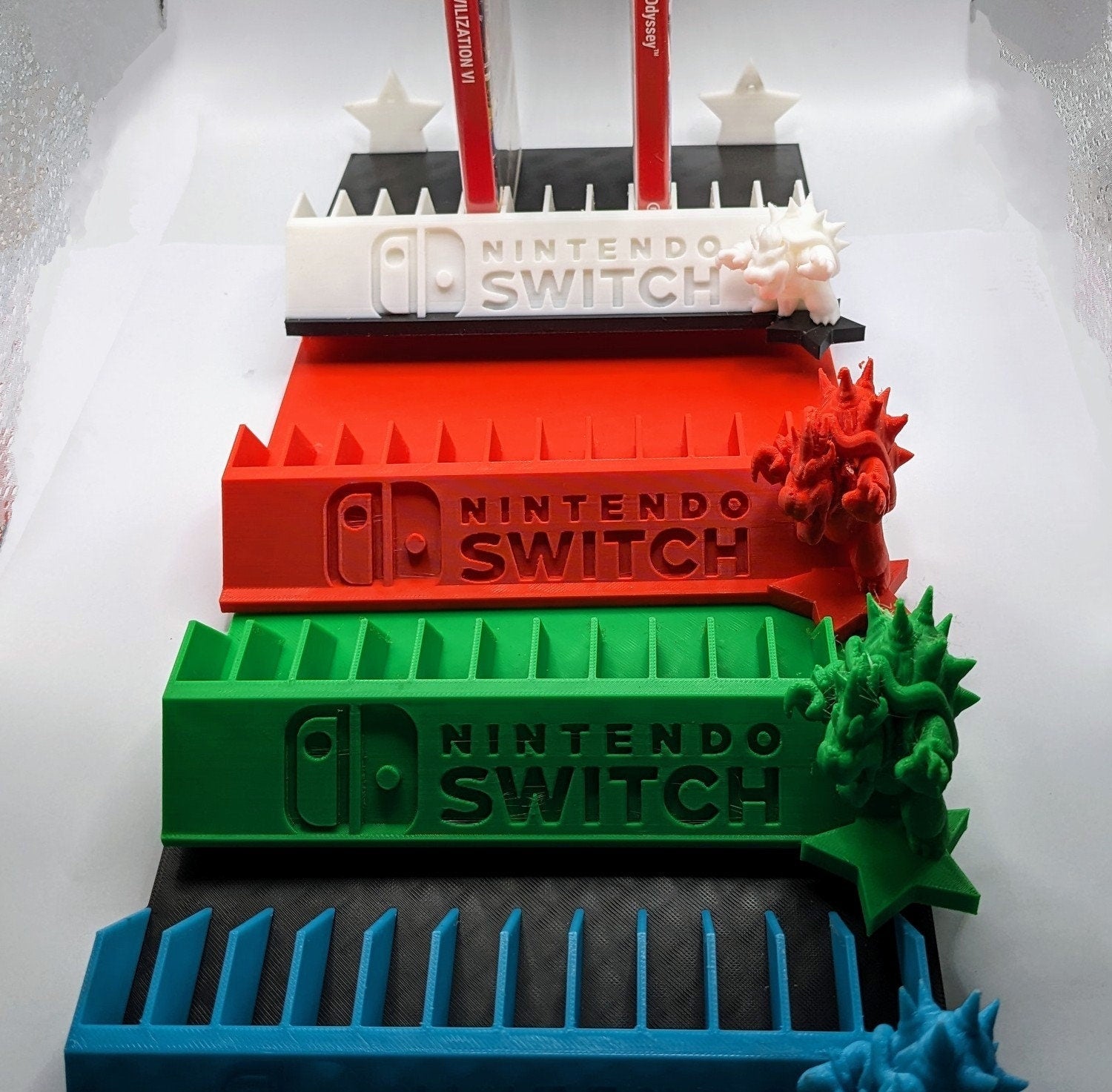 Chaddyverse Bowser Nintendo Switch Game Rack - 3D Printed Wall Mount