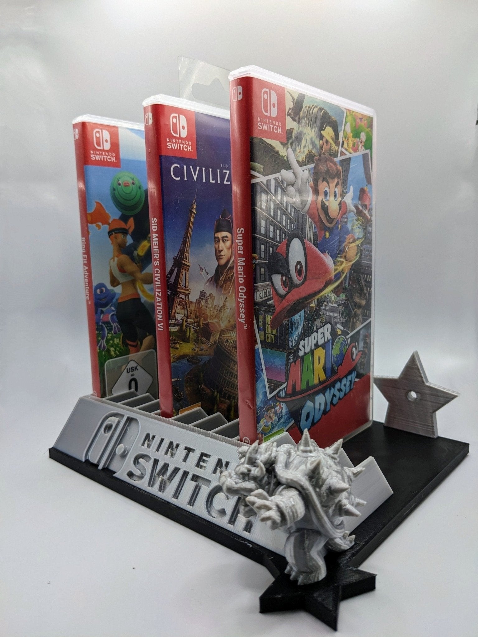 Chaddyverse Bowser Nintendo Switch Game Rack - 3D Printed Wall Mount