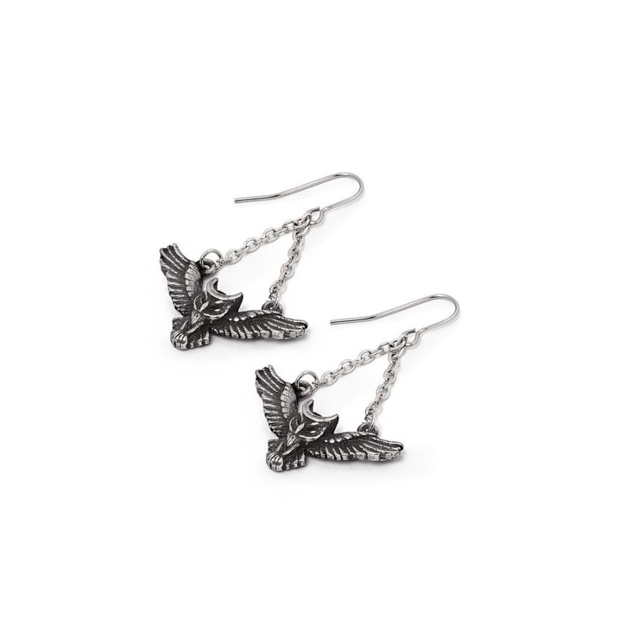 Alchemy Gothic Noctis Athena Owl Earrings – Fine English Pewter