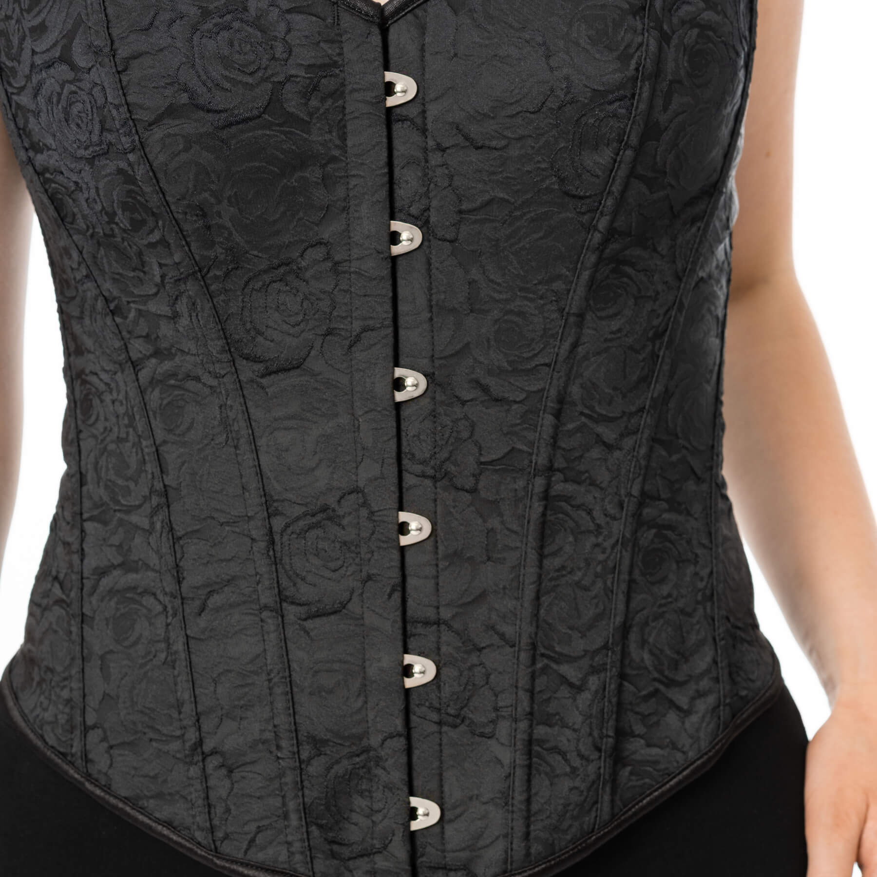 Kate's Clothing Vixxen Noir Rose Corset – Black Gothic Woven Top