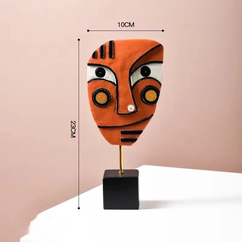 Nordic Style Abstract Face Art Sculptures – Modern Resin Figurines for Home Decor