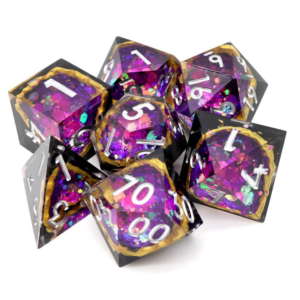 Regal Relic | Sharp Edge Dice | Resin | 7 Piece Set