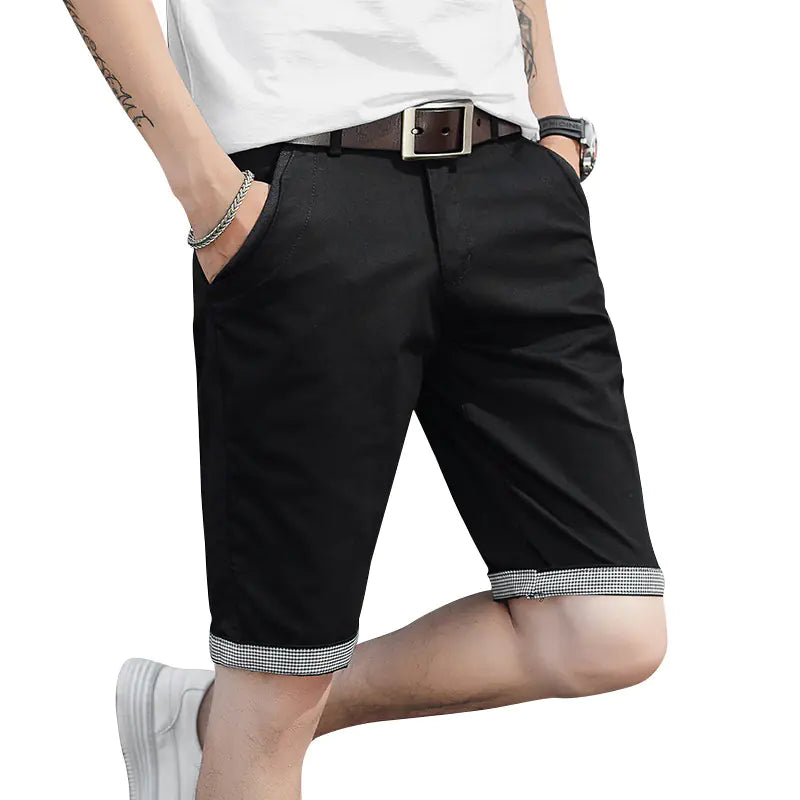 Men’s Cotton Blend Casual Sports Shorts – Loose Fit with Drawstring