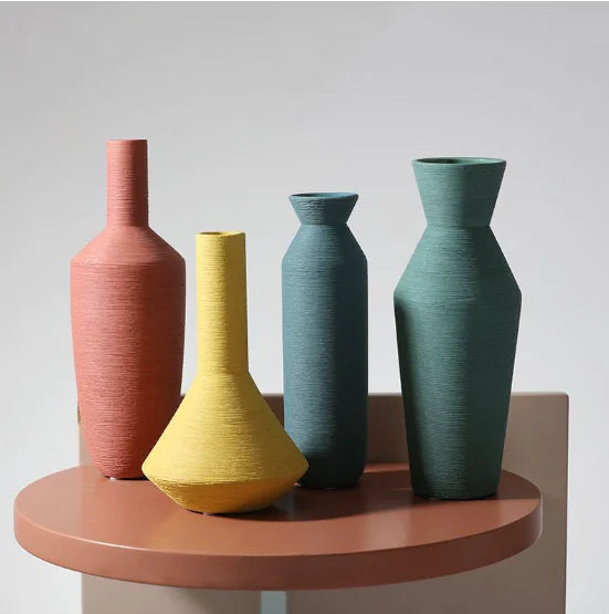 Modern Minimalist Ceramic Vase – Colorful Decorative Vases for Home