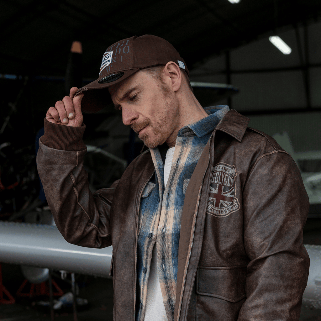 Uggly and Co Aviation Trucker Hat – Brown Cotton Canvas Vintage Cap