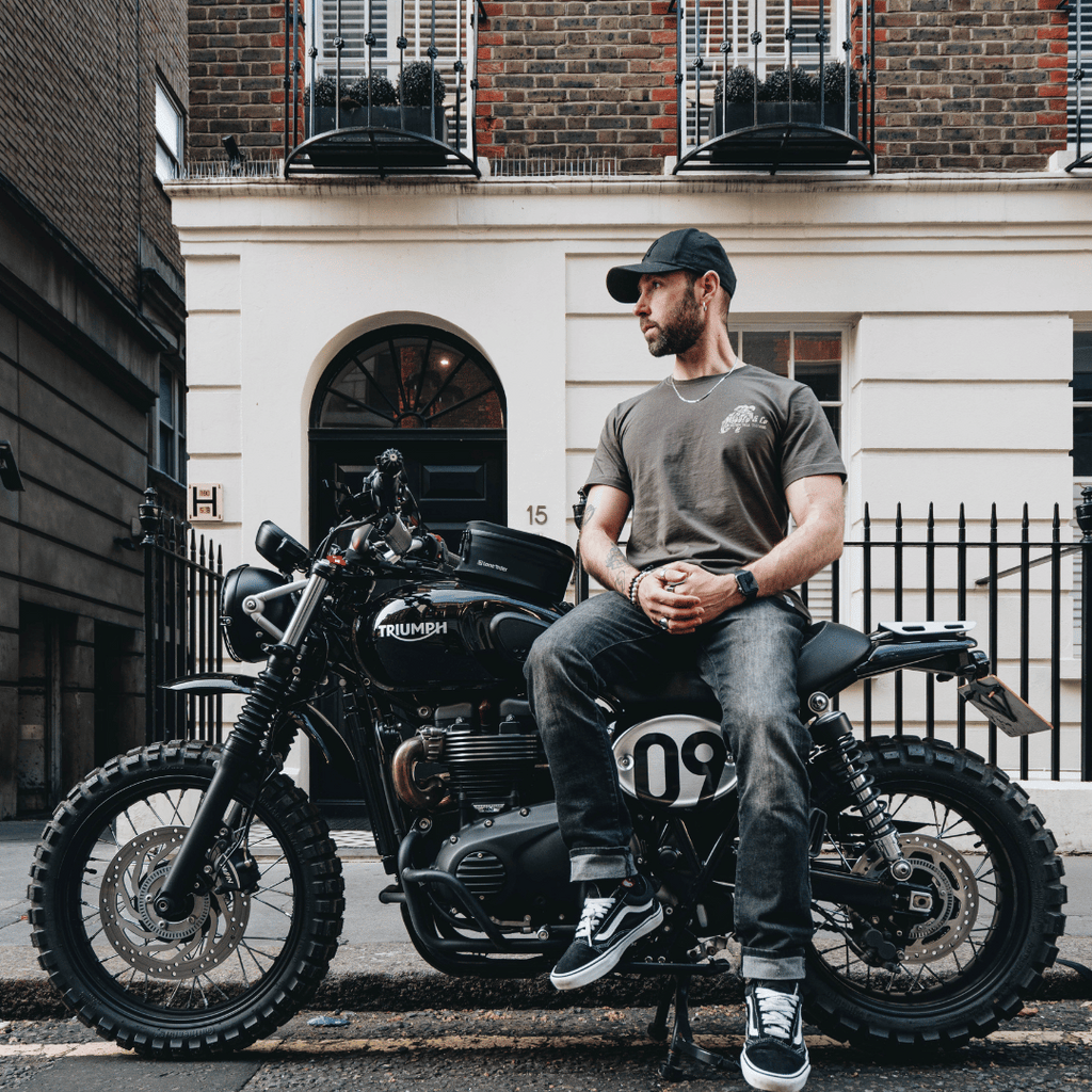 Uggly and Co Olive Flattrack Tee – Heavyweight Cotton Racing Shirt