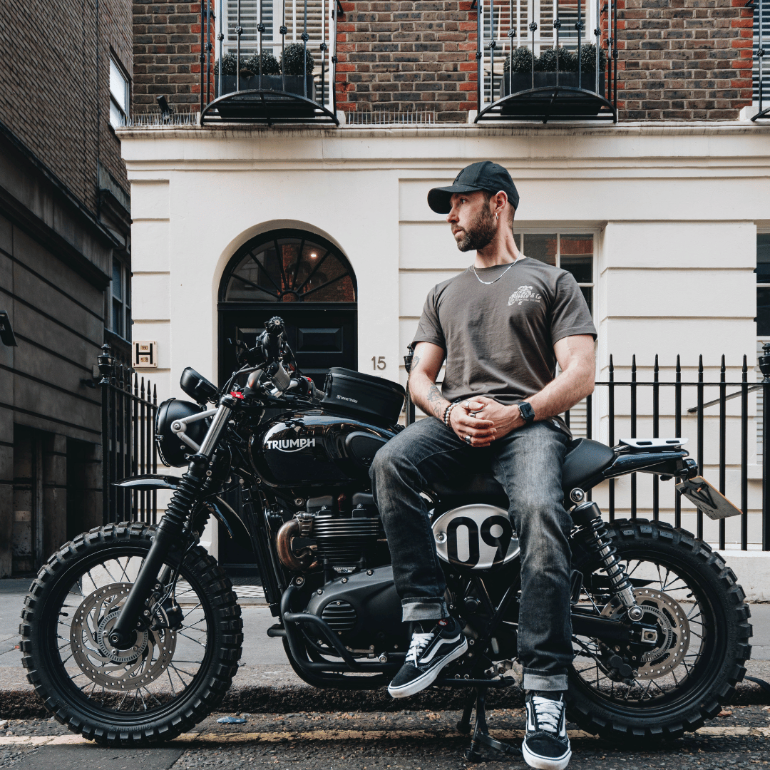 Uggly and Co Olive Flattrack Tee – Heavyweight Cotton Racing Shirt