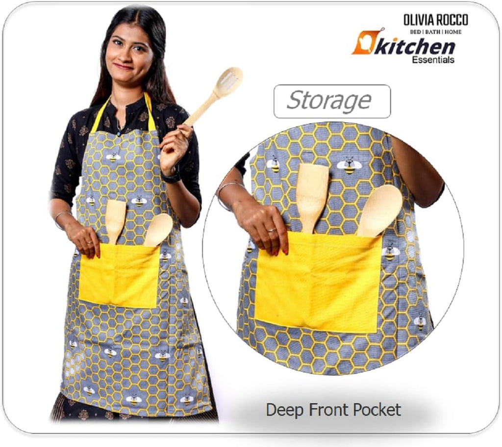 OLIVIA ROCCO 5-Piece Kitchen Set – Heat Resistant Apron, Oven Gloves & Towels