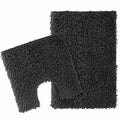 OLIVIA ROCCO Como 2 Piece Bath Mat Set – Non-Slip 100% Cotton Black