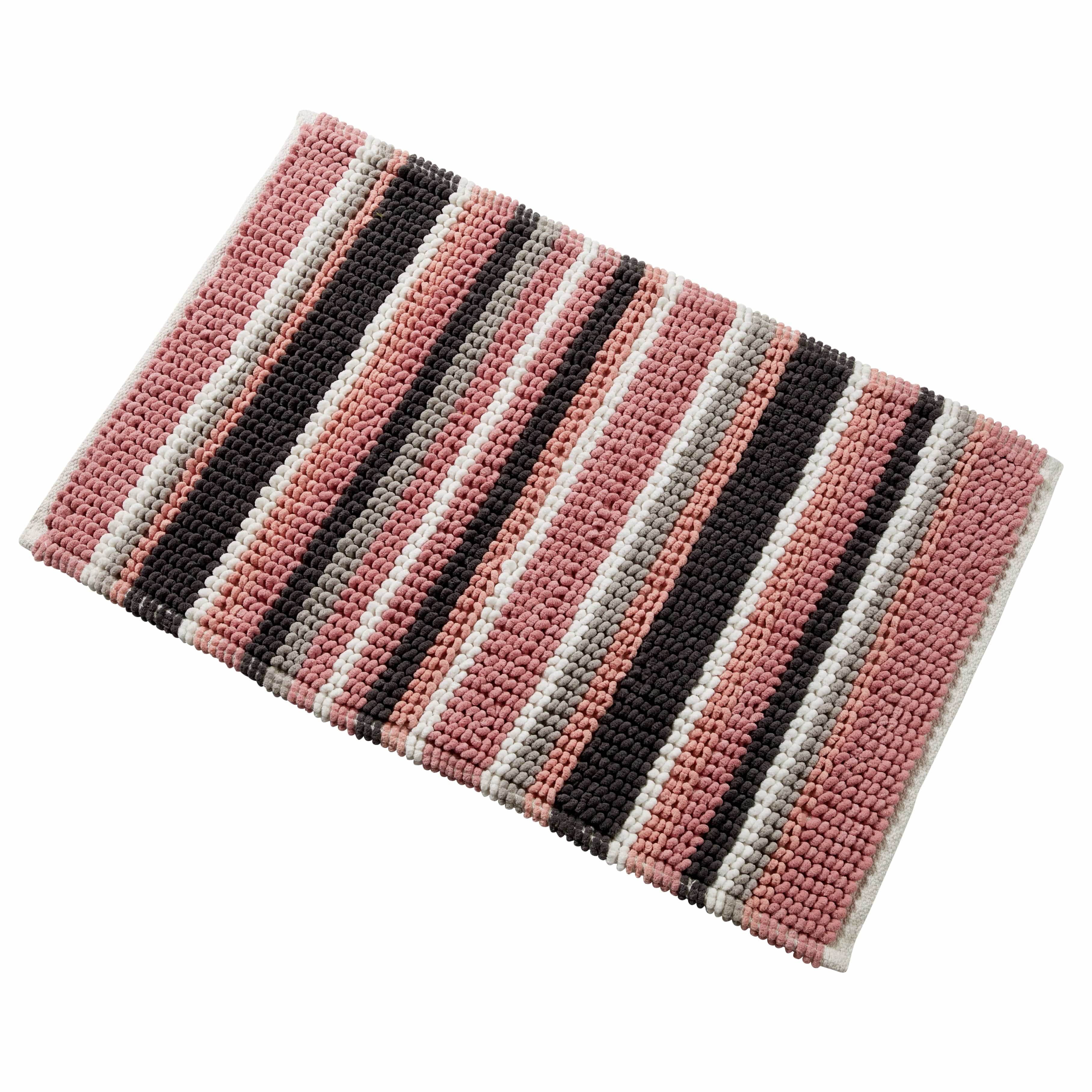 OLIVIA ROCCO Padstow Stripe Bathmat – Non-Slip Absorbent Rug, 50 x 80 cm