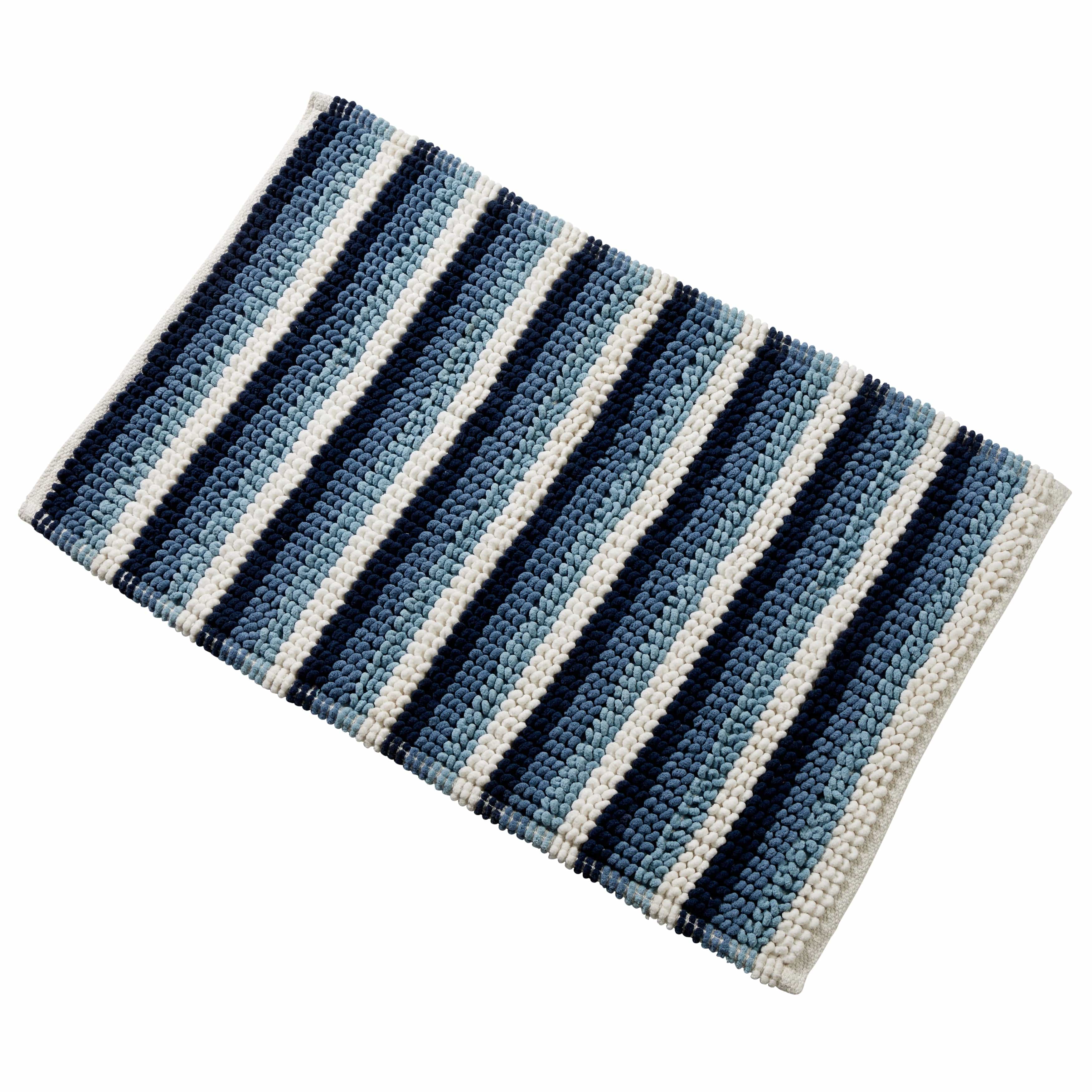 OLIVIA ROCCO Padstow Stripe Bathmat – Non-Slip Absorbent Rug, 50 x 80 cm