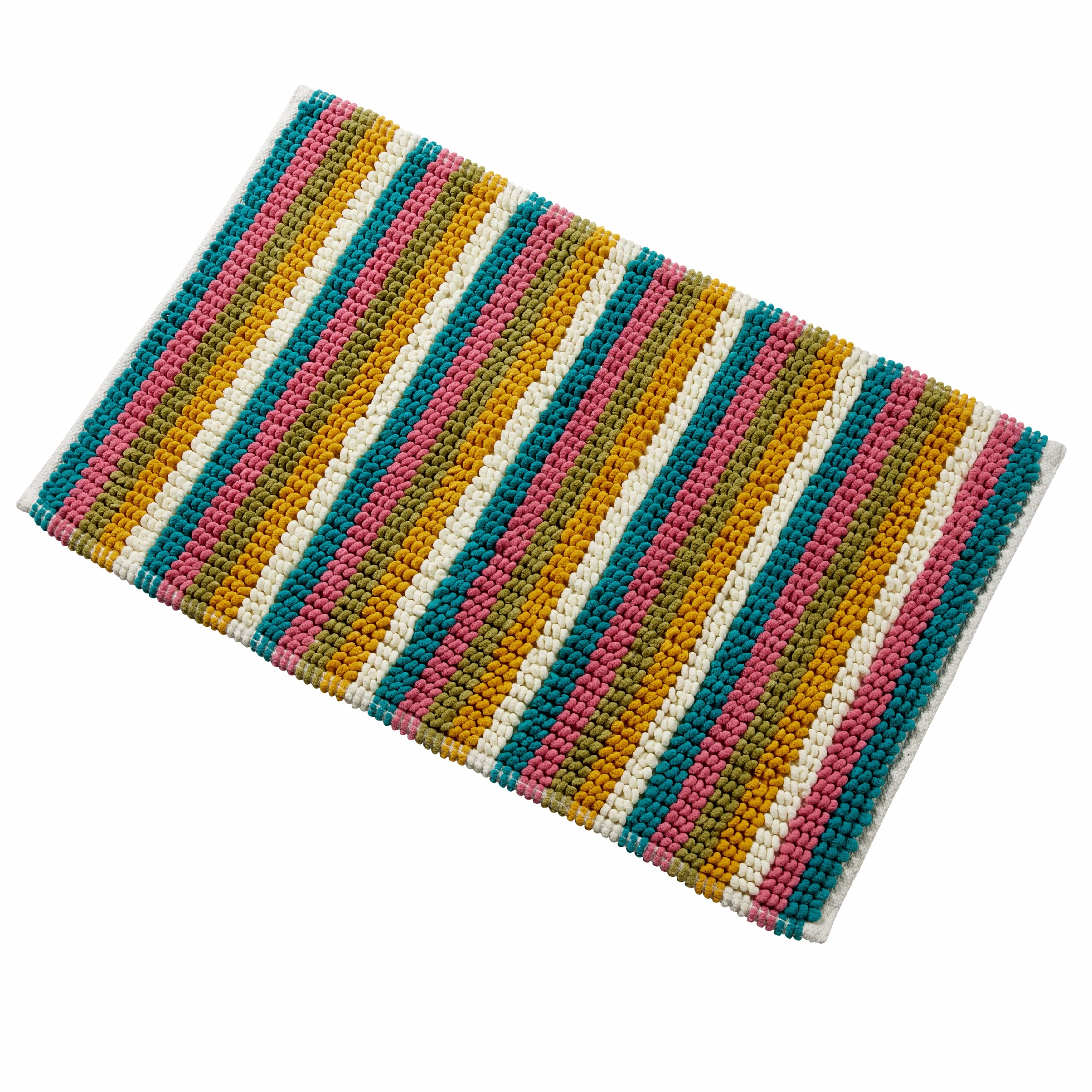 OLIVIA ROCCO Padstow Stripe Bathmat – Non-Slip Absorbent Rug, 50 x 80 cm