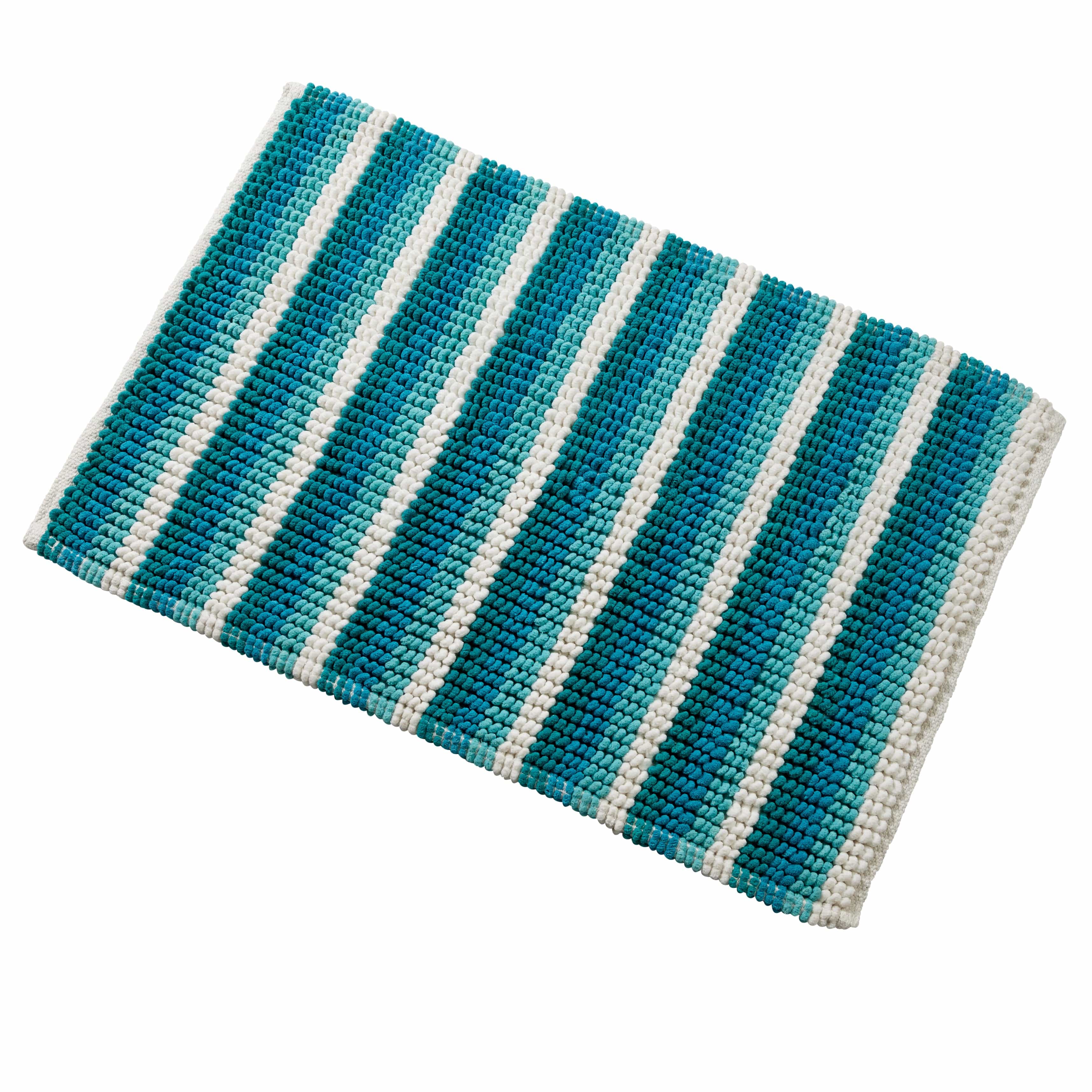 OLIVIA ROCCO Padstow Stripe Bathmat – Non-Slip Absorbent Rug, 50 x 80 cm
