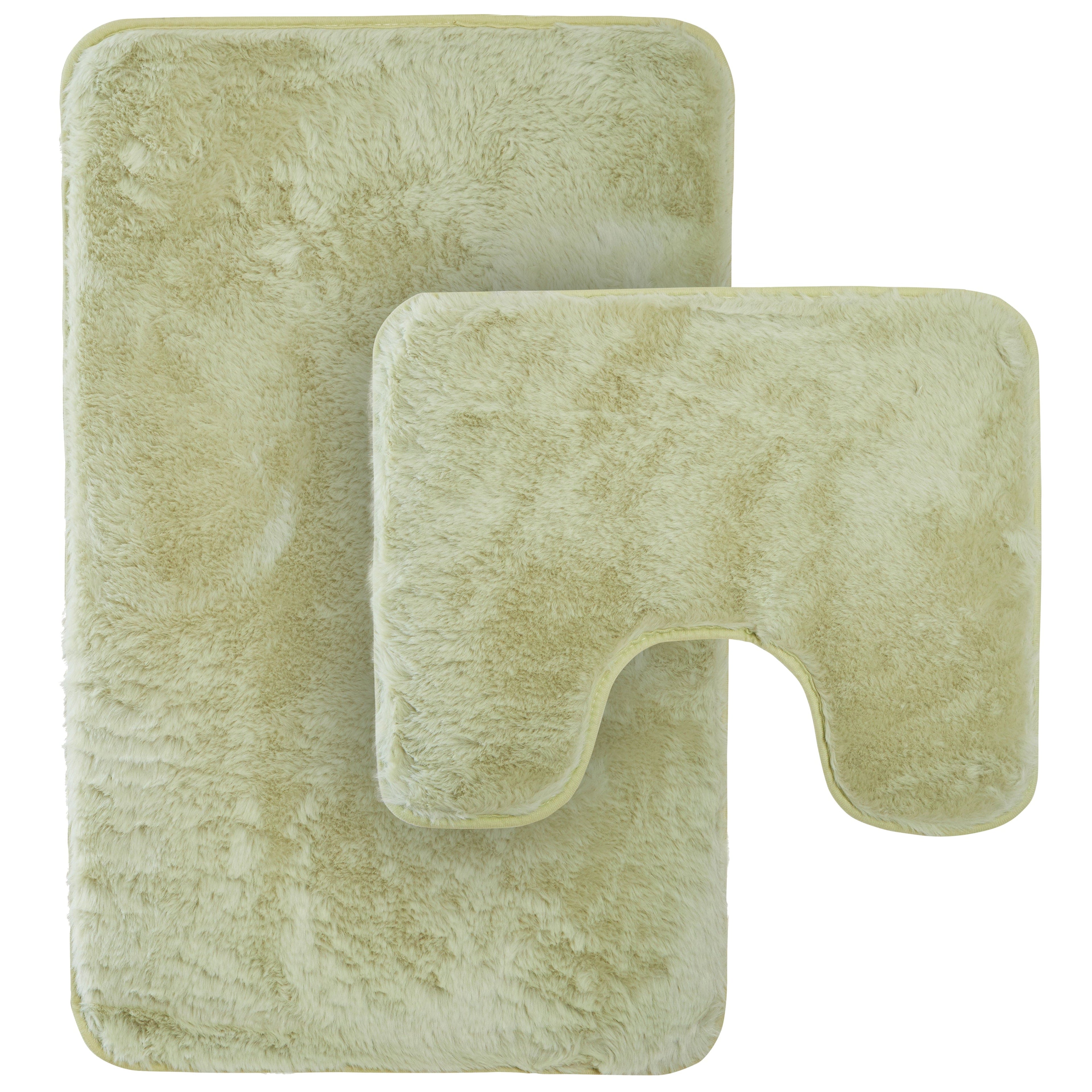 OLIVIA ROCCO 2 Piece Bath Mat Set – Non-Slip Super Absorbent Plush Rugs