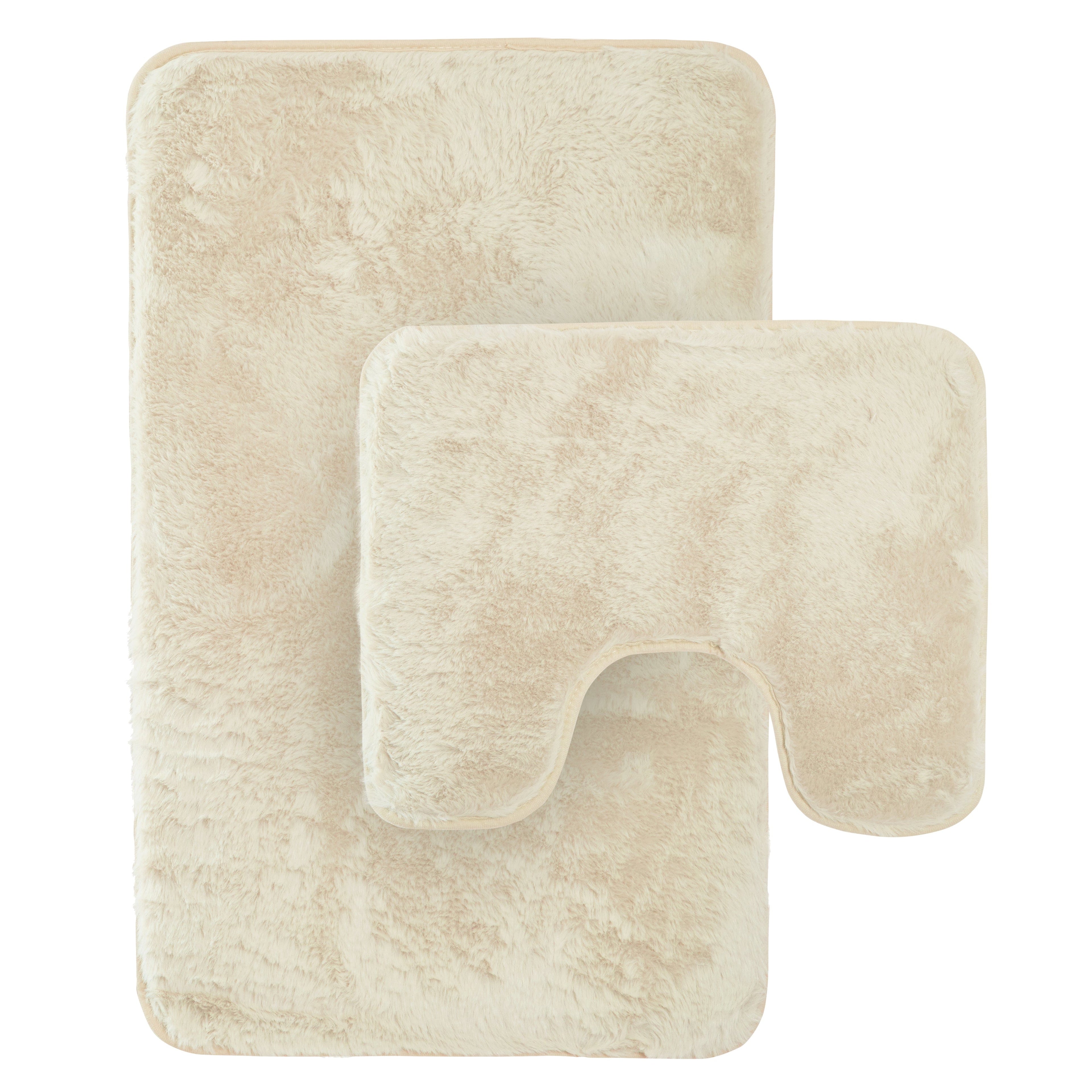 OLIVIA ROCCO 2 Piece Bath Mat Set – Non-Slip Super Absorbent Plush Rugs