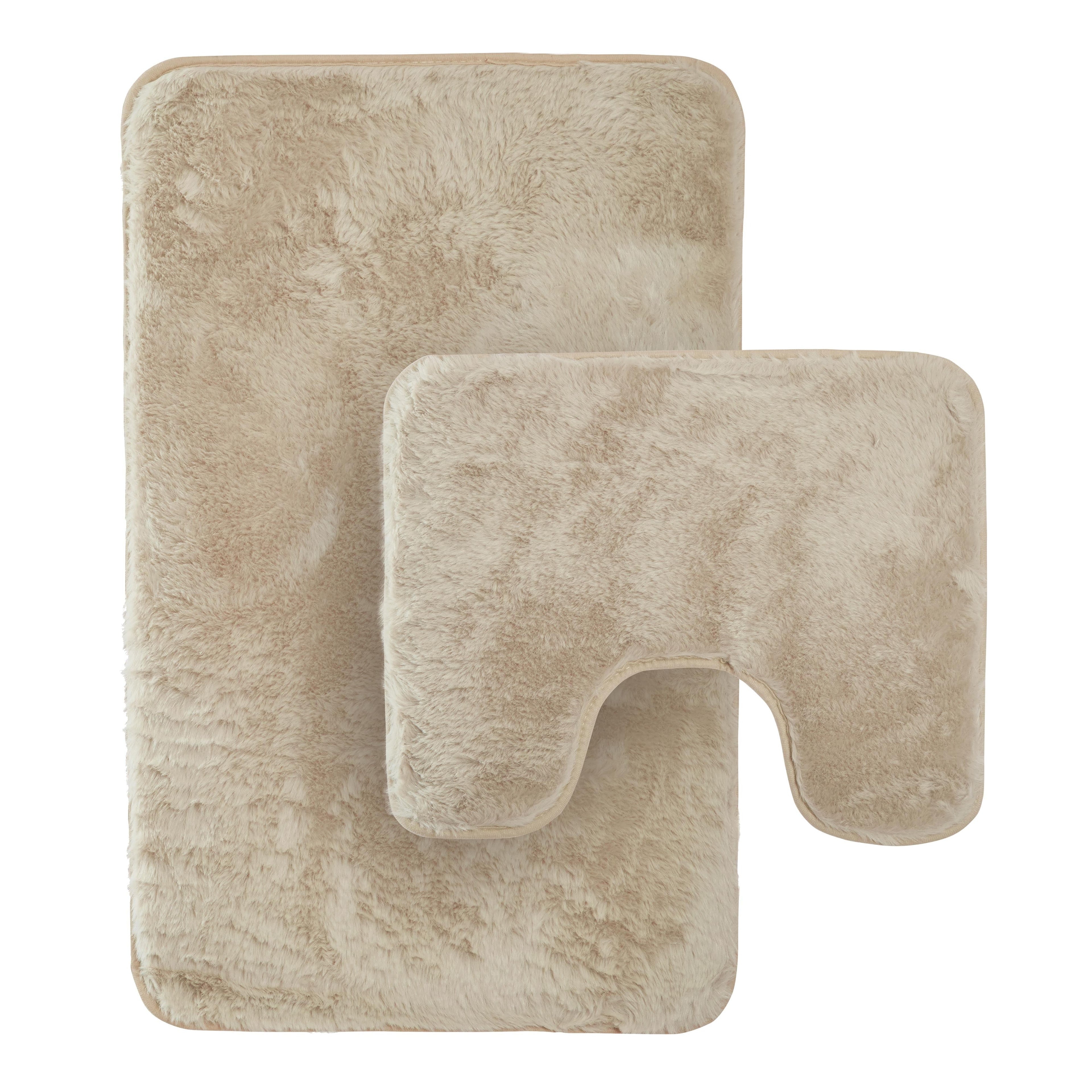 OLIVIA ROCCO 2 Piece Bath Mat Set – Non-Slip Super Absorbent Plush Rugs