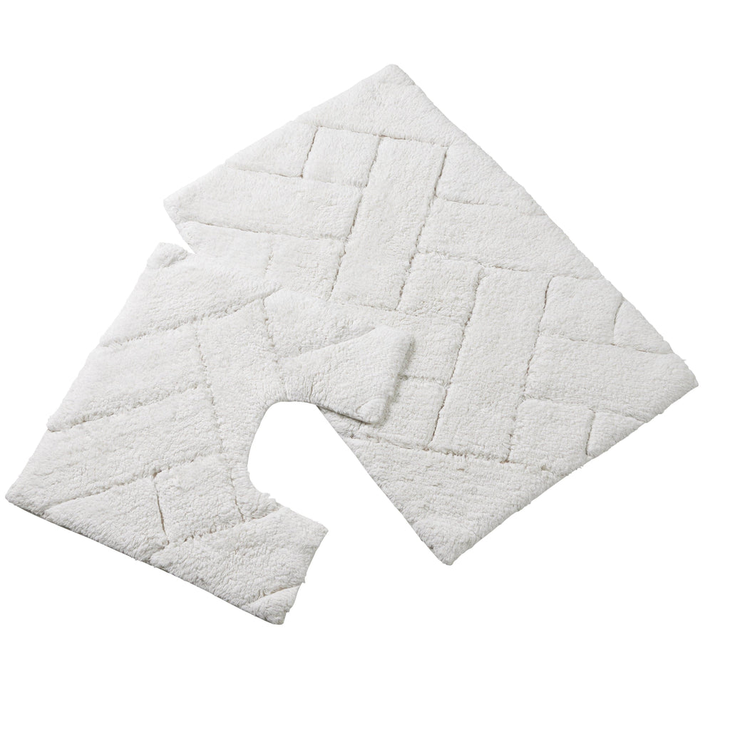 OLIVIA ROCCO Bali Bath Mat and Pedestal Set – 100% Cotton Absorbent Mats