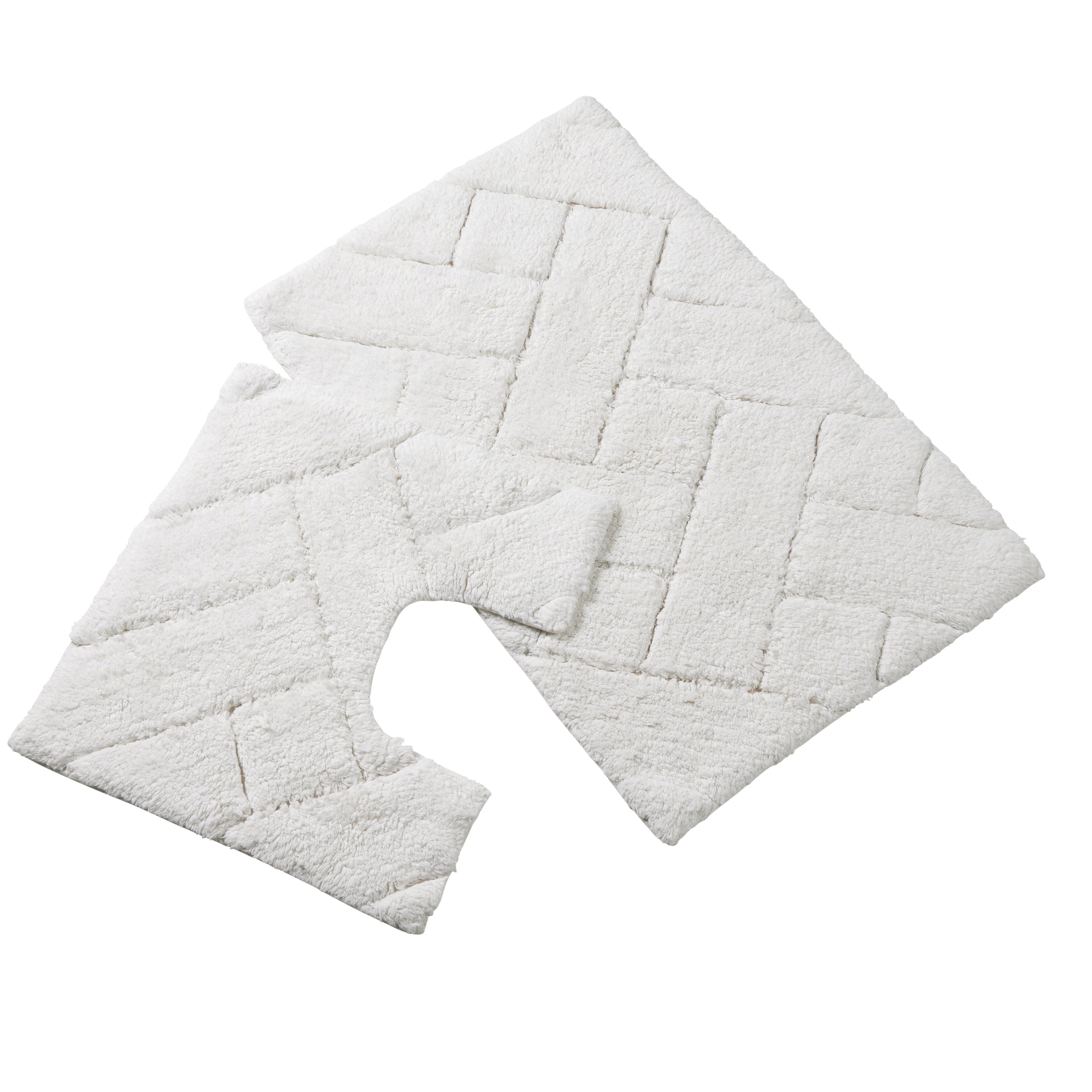 OLIVIA ROCCO Bali Bath Mat and Pedestal Set – 100% Cotton Absorbent Mats