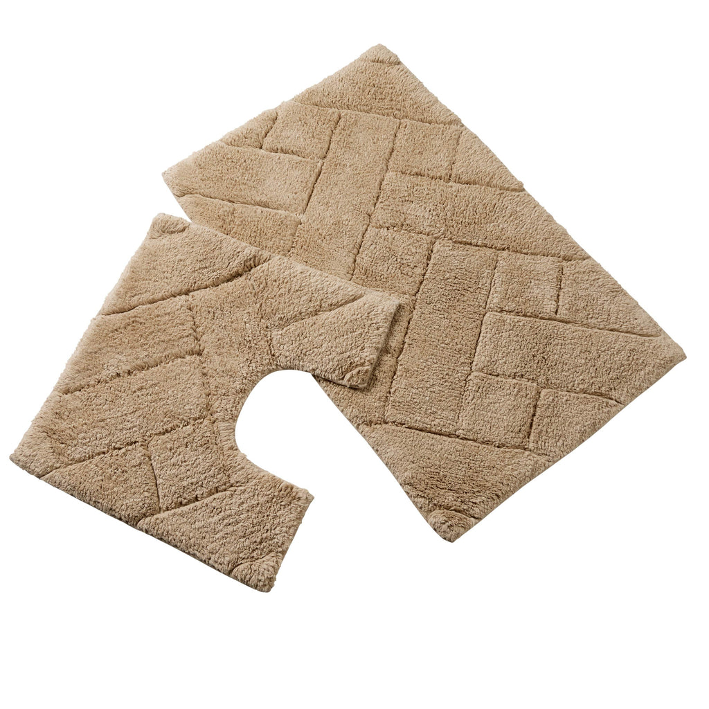 OLIVIA ROCCO Bali Bath Mat and Pedestal Set – 100% Cotton Absorbent Mats