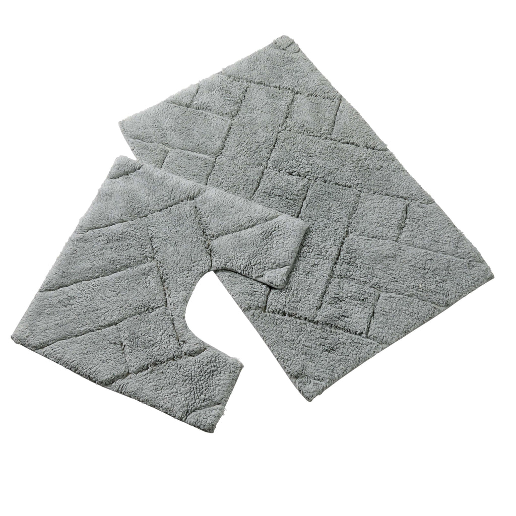OLIVIA ROCCO Bali Bath Mat and Pedestal Set – 100% Cotton Absorbent Mats